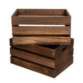 WDECORHOMT oversized wood crate front view with 55L storage capacity