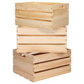 WEASATRY pine wood crate with natural surface texture for rustic storage and display