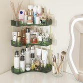 Webetop corner bathroom organizer with 90-degree design saves counter space