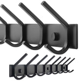 WEBI coat rack wall mounted with eight hooks for organized entryway storage