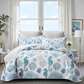 Weesire coastal quilt queen 96x96 with soft microfiber for year-round comfort.