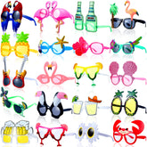 Weewooday luau party sunglasses collection with funny shapes for memorable group photos