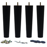 WEICHUAN black round solid wood legs for chairs provide sturdy elevation and stylish detail.