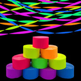 Welittcon glow crepe streamers green for neon ambiance at parties.