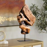 WELLAND irregular cedar wood sculpture on tabletop with natural edge for rustic charm.