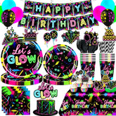 Wellspar neon party banner brightens birthday decor and photo moments.