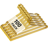Wesiti 100-pcs gold wire hangers for compact closet organization and bulk storage