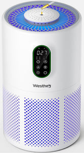 WESTHEY air purifier front view demonstrates 360Β° purification for a large living space