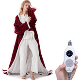 Westinghouse snuggle throw with sleeves in red for cozy, hands-free lounging.