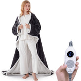 Westinghouse wearable blanket with sleeves and foot pocket for hands-free warmth.