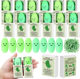 Wettarn pickle stress ball green 24-pack close-up shows soft TRP rubber for tension relief at work