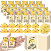 Wettarn taco stress ball yellow, shown with its gift box, for office stress relief.