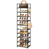 WEXCISE narrow shoe rack in entryway stores up to 24 pairs.