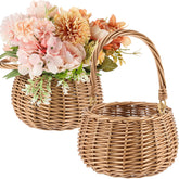Weysat two-piece flower baskets with handles for easy wedding aisle use.