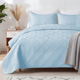 Whale Flotilla extra soft quilt with embossed pattern adds elegant texture to the room
