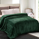 Whale Flotilla emerald green king blanket with rich color and generous coverage