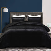 Whale Flotilla satin queen comforter set with luxurious satin finish.