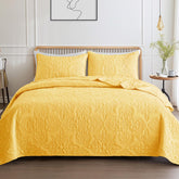 Whale Flotilla soft queen quilt set on bed for cozy all-season comfort.