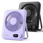 Whatook Desk Fan 2-Pack packaging shows travel-friendly cooling for shared spaces.