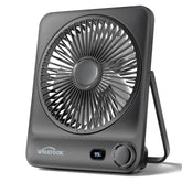Whatoook large travel desk fan delivers long battery life for all-day cooling.