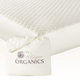 Whisper Organics 100% cotton mattress pad for breathable, cooling comfort.