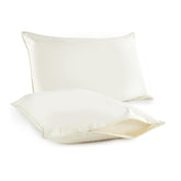 Whisper Organics pillow protector standard ivory with zipper keeps pillow clean and protected.