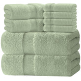 White Classic 8-piece bath towel set displayed for spa-worthy bathroom refresh.