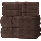 White Classic 8-piece bath towel set, spa-like luxury for daily refresh