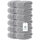 White Classic Dolphin Gray hand towel 16x30 inches, plush and highly absorbent for spa-ready bathrooms