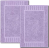 White Classic Lavender bath mat showing plush absorbency for post-shower comfort.