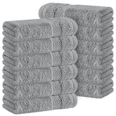 White Classic light grey washcloth closeup showing plush cotton and absorbency