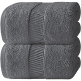 White Classic luxury bath sheet 35x70 dark grey 2-pack for hotel-like comfort.