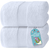 White Classic luxury bath sheets 35x70 deliver plush softness for a home spa feel.