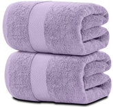 White Classic luxury soft bath sheet in lavender showing plush texture for indulgent daily use.