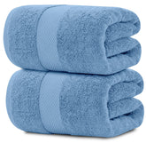 White Classic luxury bath sheet 35x70 in light blue for spa-like comfort.