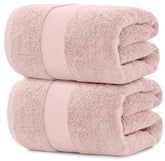 White Classic Pink bath sheet 35x70 delivers hotel-soft luxury at home.