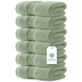 White Classic light green towels 16x30 showing hotel-style softness and quick-dry performance.