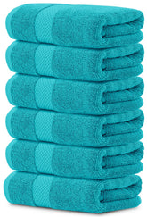 White Classic Luxury Aqua towel close-up with plush texture and absorbency.