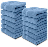 White Classic luxury cotton washcloths, 13x13 pack, plush and absorbent for daily use.