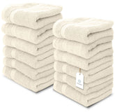 White Classic luxury cotton washcloth 13x13 inches, soft and quick-drying for everyday use.