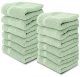 White Classic washcloth 13x13 close-up shows plush Turkish cotton softness.
