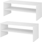 Whitmor stackable 28-inch shoe storage in white for tidy closets.