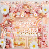 WHYMEO Groovy One backdrop forms a dreamy first birthday photo background