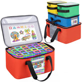 Wigojoy magnetic tiles bag with top flap for quick toy access.