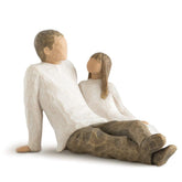Willow Tree father and daughter seated figure, perfect keepsake for family moments.