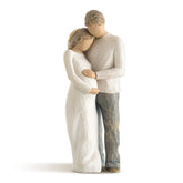 Willow Tree home figure standing couple embrace, ideal for family display on a shelf