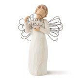 Willow Tree Just for You Angel in cream dress ready for display on a shelf.