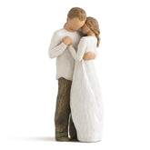 Willow Tree Promise figure, couple embracing, timeless wedding keepsake for display.