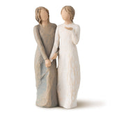 Willow Tree two women figure connected by hands, celebrating friendship and support.