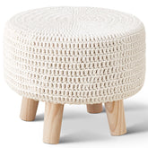 Wimarsbon pouf ottoman knitted cotton finish offers stylish seating.
